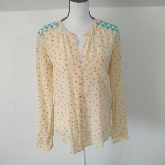 MAISON SCOTCH 100% Silk Western beaded Blouse Womens size S - Picture 10 of 10